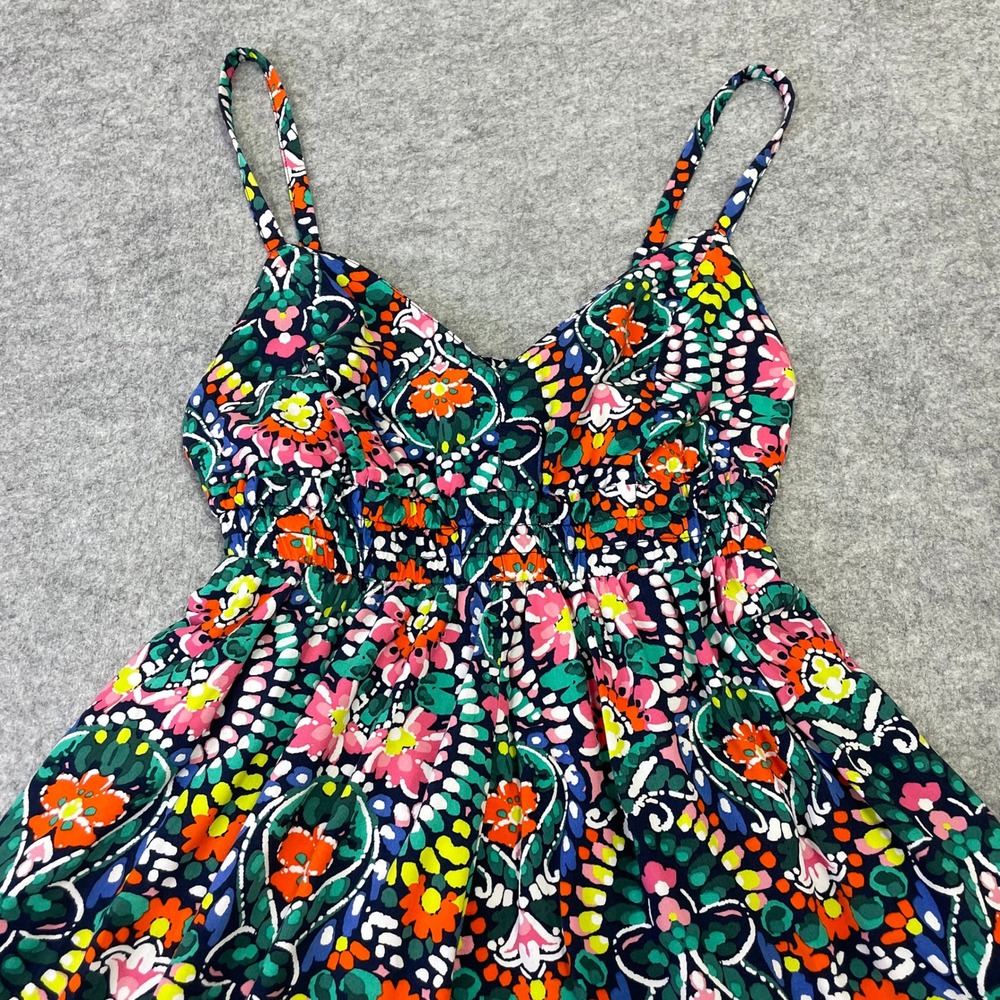 Old Navy Womens Small Floral Paisley Maxi Dress V-Neck Smocked Waist Cutout Back - Picture 5 of 15